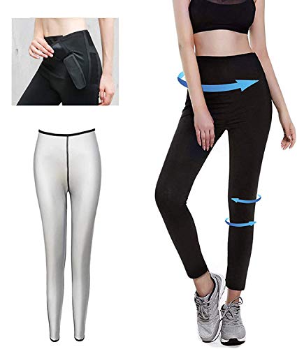 Moonssy Leggins Reductores Adelgazantes, Pantalones de Sauna Adelgazantes Mujer Nanotecnología, Leggins Anticeluliticos Cintura Alta, Mallas Fitness Push Up para Deporte Running Yoga Gym (S)