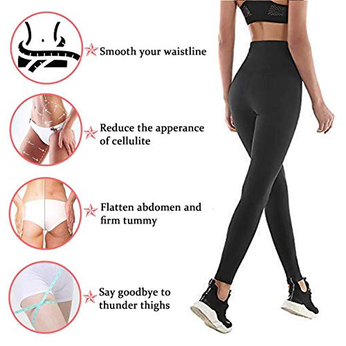 Moonssy Pantalones de Sauna Adelgazantes Mujer NANOTECNOLOGÍA, Leggins Reductores Adelgazantes, Leggins Anticeluliticos Cintura Alta, Mallas Fitness Push Up para Deporte Running Yoga Gym (M)