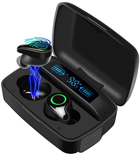 Moosen Auriculares Bluetooth 5.0, Auriculares Inalámbricos 156H Tiempo de Juego Bajo Profundo Hi-Fi Sonido Estéreo In-Ear Sport Auricular con Mic, IPX7 Impermeable, Digital Display Estuche de Carga Moosen Auriculares Bluetooth 5.0, Auriculares Inalámbricos 156H Tiempo de Juego Bajo Profundo Hi-Fi Sonido Estéreo In-Ear Sport Auricular con Mic, IPX7 Impermeable, Digital Display Estuche de Carga