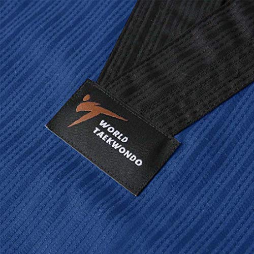 Mooto Korea Taekwondo BS4.5 Color Uniforme 3 Colores (Negro, Rojo, Azul) TKD MMA Artes Marciales Karate Hapkido Judo JIU-Jitsu (3. Azul, 160(Altura: 160~169cm)(5.24~5.54ft))