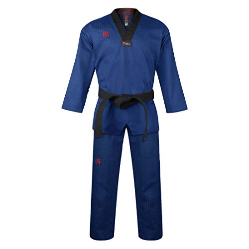 Mooto Korea Taekwondo BS4.5 Color Uniforme 3 Colores (Negro, Rojo, Azul) TKD MMA Artes Marciales Karate Hapkido Judo JIU-Jitsu (3. Azul, 160(Altura: 160~169cm)(5.24~5.54ft))