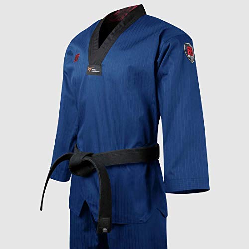 Mooto Korea Taekwondo BS4.5 Color Uniforme 3 Colores (Negro, Rojo, Azul) TKD MMA Artes Marciales Karate Hapkido Judo JIU-Jitsu (3. Azul, 160(Altura: 160~169cm)(5.24~5.54ft))