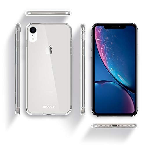 Moozy Funda 360 Grados para iPhone XR Transparente Silicona - Full Body Case Carcasa Protectora Cuerpo Completo