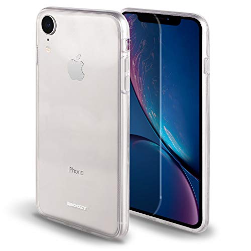 Moozy Funda 360 Grados para iPhone XR Transparente Silicona - Full Body Case Carcasa Protectora Cuerpo Completo