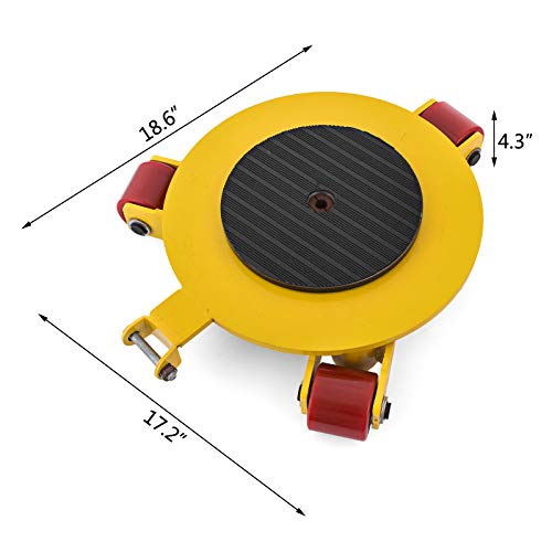 Mophorn 3T 6600LBS Maquinaria Mover Maquinaria Mover con Patines de 360 ° Rotación Patín de Maquinaria de Todo Acero Tanque Coche Carrito para Desplazar