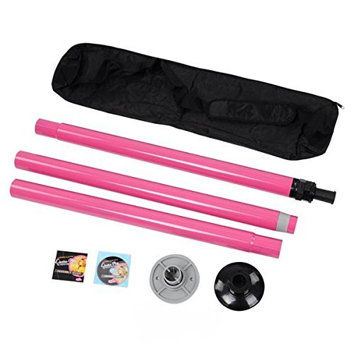 Moracle Barra de Baile 90 kg Portátil de Poste para Aficionados 50mm Tubo Acero Inoxidable Baile Barra de Baile Portátil de Poste (Rosa)