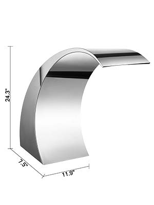 Moracle Fuente de Piscina Fuente de Cascada de Acero Inoxidable 30 x 60 x 45 cm Fuente de Agua de para Piscinas en Jardín