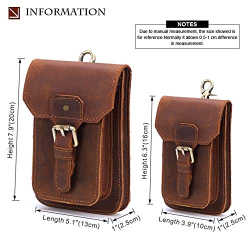 Morbuy Cinturón Bolso de Cintura Hombre, Multiusos Cuero Genuino Vertical Riñonera para Casual Deporte Senderismo de Viaje (Pequeña, Marrón) Morbuy Cinturón Bolso de Cintura Hombre, Multiusos Cuero Genuino Vertical Riñonera para Casual Deporte Senderismo de Viaje (Pequeña, Marrón)
