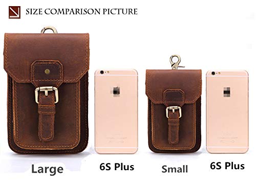 Morbuy Cinturón Bolso de Cintura Hombre, Multiusos Cuero Genuino Vertical Riñonera para Casual Deporte Senderismo de Viaje (Pequeña, Marrón) Morbuy Cinturón Bolso de Cintura Hombre, Multiusos Cuero Genuino Vertical Riñonera para Casual Deporte Senderismo de Viaje (Pequeña, Marrón)