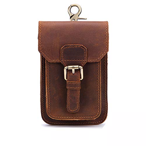 Morbuy Cinturón Bolso de Cintura Hombre, Multiusos Cuero Genuino Vertical Riñonera para Casual Deporte Senderismo de Viaje (Pequeña, Marrón) Morbuy Cinturón Bolso de Cintura Hombre, Multiusos Cuero Genuino Vertical Riñonera para Casual Deporte Senderismo de Viaje (Pequeña, Marrón)