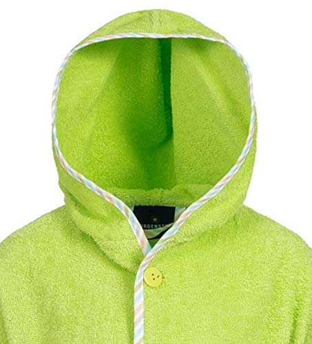 Morgenstern Ropa de Dormir Capucha Rizo de Algodón Albornoz niños Rizo Verde Talla 170-176 cm Albornoz niña 15 años Albornoz niña 16 años