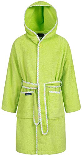 Morgenstern Ropa de Dormir Capucha Rizo de Algodón Albornoz niños Rizo Verde Talla 170-176 cm Albornoz niña 15 años Albornoz niña 16 años