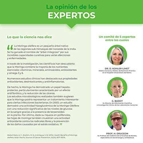 Moringa Oleifera Bio 120 Cápsulas | Superfood Antioxidante Natural Sistema Inmunológico Energía Proteina Vegetal | 330 mg Polvo Moringa con 66 mg de Proteina Apto para Veganos | Fabricado en Francia Moringa Oleifera Bio 120 Cápsulas | Superfood Antioxidante Natural Sistema Inmunológico Energía Proteina Vegetal | 330 mg Polvo Moringa con 66 mg de Proteina Apto para Veganos | Fabricado en Francia