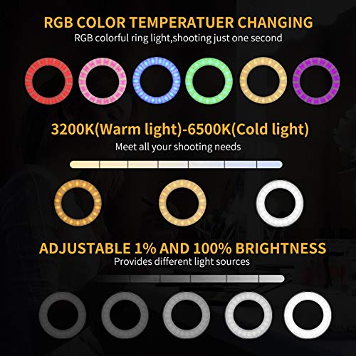 Morpilot Anillo de Luz LED Ring Light 10 Pulgadas Aro de Luz con Trípode Soporte Movil y Espejo, 3 Modos de Luces, 3200-5600K para Selfie Maquillaje Fotografia Youtube TIK Tok Videos Morpilot Anillo de Luz LED Ring Light 10 Pulgadas Aro de Luz con Trípode Soporte Movil y Espejo, 3 Modos de Luces, 3200-5600K para Selfie Maquillaje Fotografia Youtube TIK Tok Videos