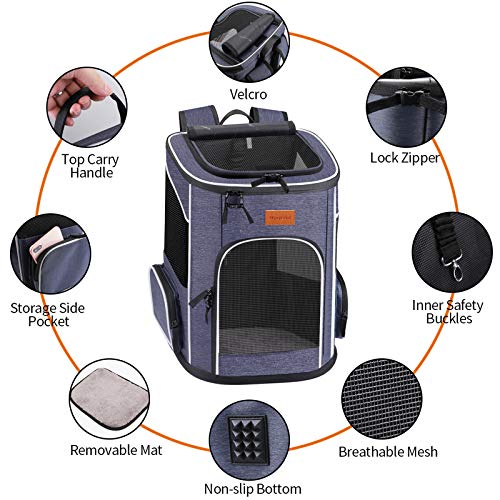 Morpilot Mochila Transportín Perro, Mochila Transportín Gato Bien Ventilado con Correa de Seguridad Interior, Bolsa de Transporte para Para Gatos y Perros Pequeños (13*11*16.5 inch) + Tazón Plegable Morpilot Mochila Transportín Perro, Mochila Transportín Gato Bien Ventilado con Correa de Seguridad Interior, Bolsa de Transporte para Para Gatos y Perros Pequeños (13*11*16.5 inch) + Tazón Plegable