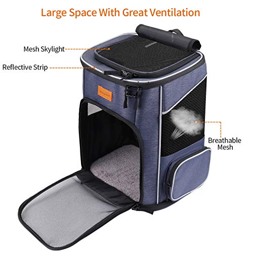 Morpilot Mochila Transportín Perro, Mochila Transportín Gato Bien Ventilado con Correa de Seguridad Interior, Bolsa de Transporte para Para Gatos y Perros Pequeños (13*11*16.5 inch) + Tazón Plegable Morpilot Mochila Transportín Perro, Mochila Transportín Gato Bien Ventilado con Correa de Seguridad Interior, Bolsa de Transporte para Para Gatos y Perros Pequeños (13*11*16.5 inch) + Tazón Plegable
