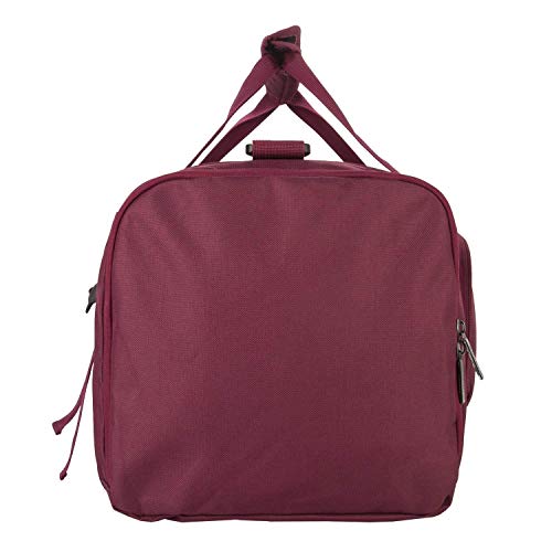 MOSISO Bolsas de Gimnasio Tejido de Poliéster Plegable de Viaje Durante la Noche Duffels Ligero Deportivo Deportes Camping Hombro Bolso para Hombres y Mujeres, Vino Rojo