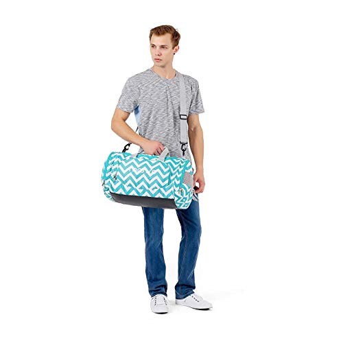 MOSISO Bolsas de Gimnasio Tejido de Poliéster Plegable de Viaje Durante la Noche Duffels Ligero Deportivo Deportes Camping Hombro Bolso para Hombres y Mujeres, Chevron Caliente Azul MOSISO Bolsas de Gimnasio Tejido de Poliéster Plegable de Viaje Durante la Noche Duffels Ligero Deportivo Deportes Camping Hombro Bolso para Hombres y Mujeres, Chevron Caliente Azul