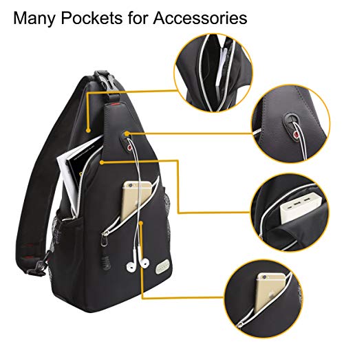 MOSISO Bolso de Honda, Poliéster Repelente de Agua Duradero Pecho Hombro Desbalanceada Gimnasia Fanny Ligero Crossbody Saco Satchel al Aire Libre Excursión Mochila Daypack, Negro MOSISO Bolso de Honda, Poliéster Repelente de Agua Duradero Pecho Hombro Desbalanceada Gimnasia Fanny Ligero Crossbody Saco Satchel al Aire Libre Excursión Mochila Daypack, Negro