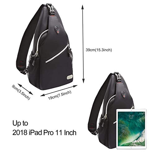 MOSISO Bolso de Honda, Poliéster Repelente de Agua Duradero Pecho Hombro Desbalanceada Gimnasia Fanny Ligero Crossbody Saco Satchel al Aire Libre Excursión Mochila Daypack, Negro MOSISO Bolso de Honda, Poliéster Repelente de Agua Duradero Pecho Hombro Desbalanceada Gimnasia Fanny Ligero Crossbody Saco Satchel al Aire Libre Excursión Mochila Daypack, Negro