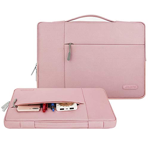 MOSISO Funda Blanda Compatible con 11.6-12.3 Pulgadas MacBook Air 11/Acer Chromebook R11/ HP Stream/Samsung/Lenovo/ASUS, Poliéster Maletín Protectora Multifuncional Bolso, Rosado