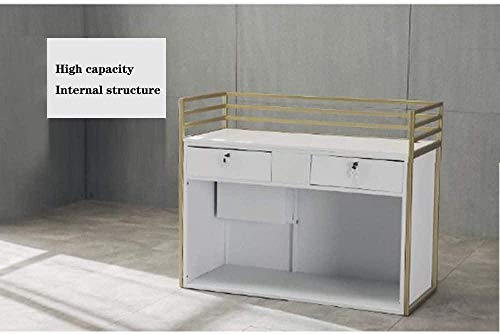 Mostrador de recepción Nordic Simplicity Mostrador de recepción Mostradores de recepción de Uso múltiple Mostrador de recepción con Gran Espacio de Almacenamiento Suministros de Muebles de ofi