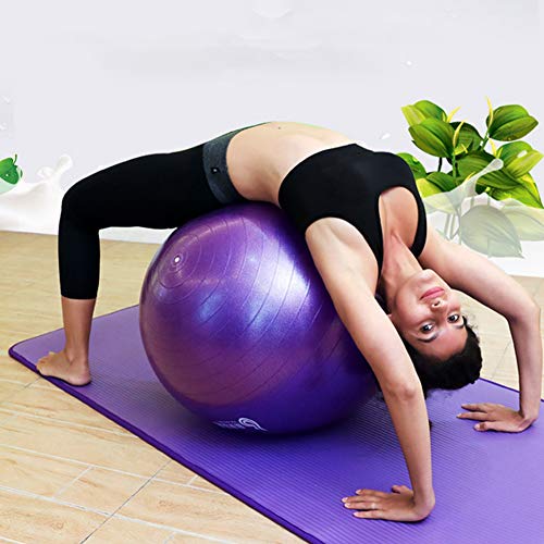 mothcattl Pelota de ejercicio 45 cm antiestallido con bomba, bola suiza para yoga, pilates, embarazo y fitness, color azul