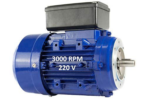 MOTOR ELECTRICO MONOFASICO 0,75KW / 1CV 220V 3000RPM B14 (BRIDA 120mm) TAMAÑO 80 (EJE 19mm)