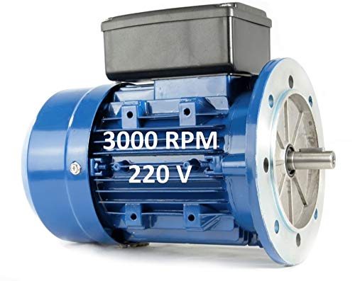 MOTOR ELECTRICO MONOFASICO 0,75KW / 1CV 220V 3000RPM B5 (BRIDA 200mm) TAMAÑO 80 (EJE 19mm)