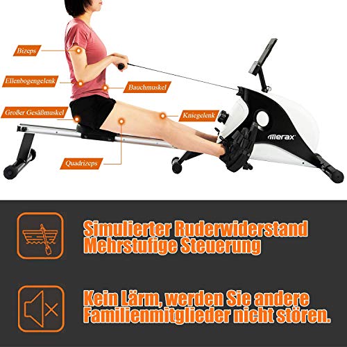 Æ— Motorizado Eléctrico Caminadora, Aire Resistencia Hogar Máquina de Remo Plegable Correr Máquina a Pie Máquina Portátil Equipamiento Gimnasio para el Hogar Gimnasio, Cardio & Fuerza Entrenamiento