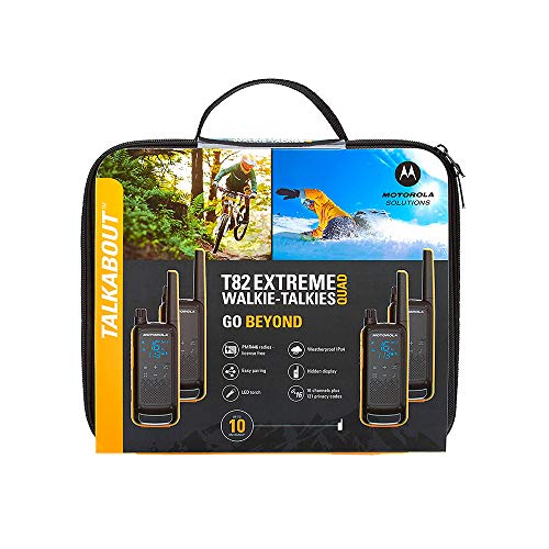 Motorola TALKABOUT T82 EXTREME QUAD PACK WE - Walkie Talkie, color negro y amarillo Motorola TALKABOUT T82 EXTREME QUAD PACK WE - Walkie Talkie, color negro y amarillo
