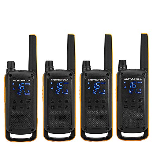 Motorola TALKABOUT T82 EXTREME QUAD PACK WE - Walkie Talkie, color negro y amarillo