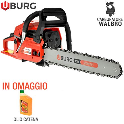 Motosierra Redwood 4500 Motor 45,2 cc 2 tiempos barra 18" carburador walbro – Burg Motosierra Redwood 4500 Motor 45,2 cc 2 tiempos barra 18" carburador walbro – Burg