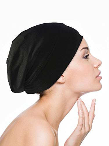 Motto.h Gorro de Dormir con Forro de satén, Gorro de Dormir de Banda Ancha Gorro de Cuidado de Banda elástica para Mujer Sombrero para Cabello Rizado Mujeres para Dormir Manner