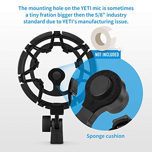 Moukey MMs-7 Montura de Choque Soporte Antivibración para Micrófono Blue Yeti/Blue Yeti Pro/Blue Snowball Mic-Black Moukey MMs-7 Montura de Choque Soporte Antivibración para Micrófono Blue Yeti/Blue Yeti Pro/Blue Snowball Mic-Black