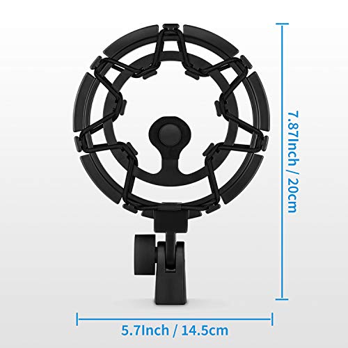 Moukey MMs-7 Montura de Choque Soporte Antivibración para Micrófono Blue Yeti/Blue Yeti Pro/Blue Snowball Mic-Black