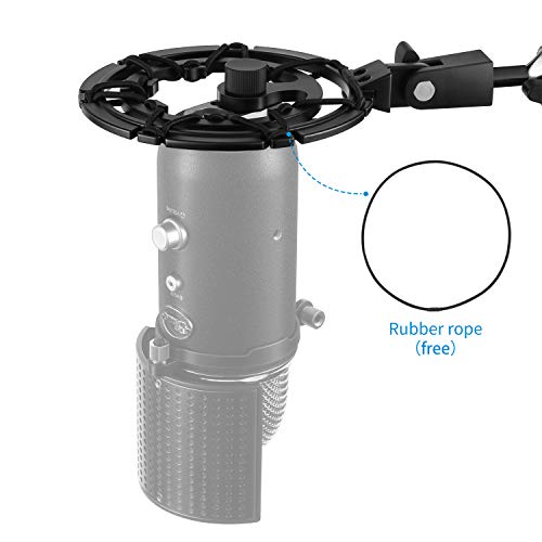 Moukey MMs-7 Montura de Choque Soporte Antivibración para Micrófono Blue Yeti/Blue Yeti Pro/Blue Snowball Mic-Black