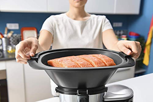 Moulinex ClickChef HF4SPR30 - Robot de cocina multifunción 3.6 l (Recetario en Castellano, 5 programas Auto, temperatura de 30 a 120 ºC, 12 velocidades, 1400 W, 32 funciones, báscula, vaporera) Negro