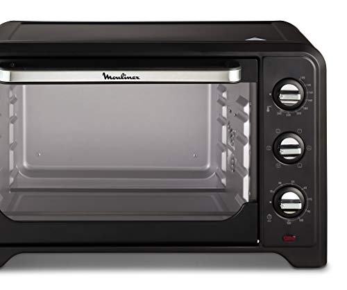 Moulinex Optimo OX4648 - Horno de Convección 33 L, 6 Modos de Cocción, Termostato hasta 240 y Temporizador hasta 120 Minutos, Bandeja de Horneado y Rejillas Reversibles, Diseño Compacto