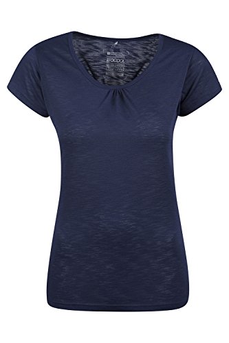 Mountain Warehouse Agra Camiseta para Mujer - Ligera, Secado rápido, de Verano Transpirable, Absorbente, para Deportes al Aire Libre, Senderismo y Uso Informal Azul Marino 36