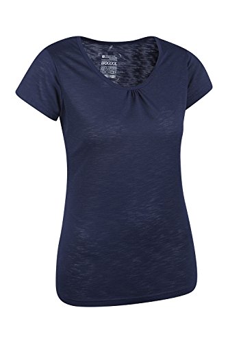 Mountain Warehouse Agra Camiseta para Mujer - Ligera, Secado rápido, de Verano Transpirable, Absorbente, para Deportes al Aire Libre, Senderismo y Uso Informal Azul Marino 36