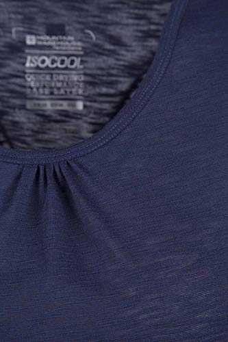 Mountain Warehouse Agra Camiseta para Mujer - Ligera, Secado rápido, de Verano Transpirable, Absorbente, para Deportes al Aire Libre, Senderismo y Uso Informal Azul Marino 36