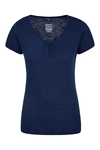 Mountain Warehouse Agra Camiseta para Mujer - Ligera, Secado rápido, de Verano Transpirable, Absorbente, para Deportes al Aire Libre, Senderismo y Uso Informal Azul Marino 36