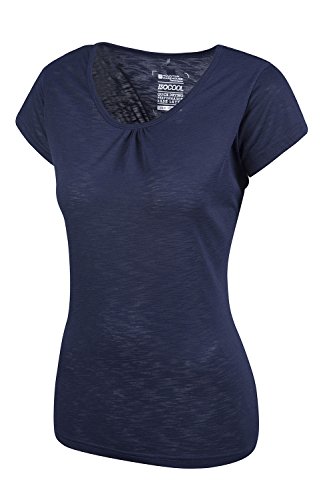 Mountain Warehouse Agra Camiseta para Mujer - Ligera, Secado rápido, de Verano Transpirable, Absorbente, para Deportes al Aire Libre, Senderismo y Uso Informal Azul Marino 36