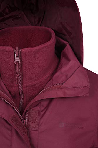 Mountain Warehouse Chaqueta Fell 3 en 1 para Mujer - Abrigo Impermeable, Chaquetas Ajustables con Capucha, Bolsillos con Cremallera, Capucha Plegable - para el Invierno Burdeos 34 Mountain Warehouse Chaqueta Fell 3 en 1 para Mujer - Abrigo Impermeable, Chaquetas Ajustables con Capucha, Bolsillos con Cremallera, Capucha Plegable - para el Invierno Burdeos 34