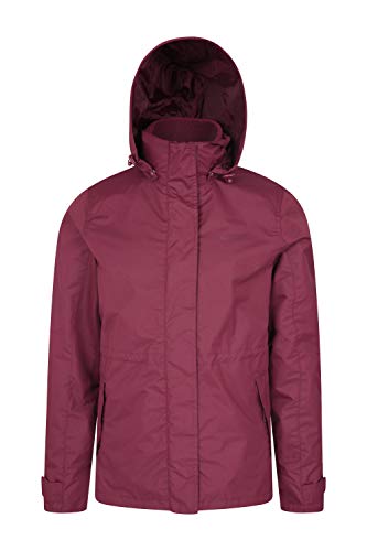 Mountain Warehouse Chaqueta Fell 3 en 1 para Mujer - Abrigo Impermeable, Chaquetas Ajustables con Capucha, Bolsillos con Cremallera, Capucha Plegable - para el Invierno Burdeos 34