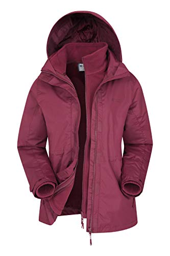 Mountain Warehouse Chaqueta Fell 3 en 1 para Mujer - Abrigo Impermeable, Chaquetas Ajustables con Capucha, Bolsillos con Cremallera, Capucha Plegable - para el Invierno Burdeos 34 Mountain Warehouse Chaqueta Fell 3 en 1 para Mujer - Abrigo Impermeable, Chaquetas Ajustables con Capucha, Bolsillos con Cremallera, Capucha Plegable - para el Invierno Burdeos 34