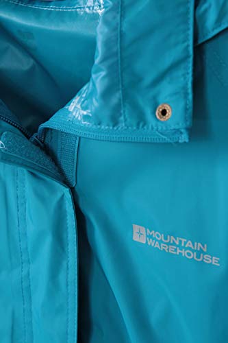 Mountain Warehouse Chaqueta Pakka para Mujer - Chubasquero Impermeable, Chaqueta Informal Plegable, Transpirable, Ligera, Abrigo cómodo para Mujer - para Viajar, Caminar Verdes Aguas Oscuro 42