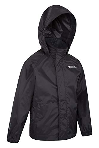 Mountain Warehouse Chaqueta Pakka para niños - Chubasquero y Cortavientos Transpirable, Repelente al Agua, con 2 Bolsillos y Plegable - Ideal para excursiones y Paseos Negro 5-6 Años Mountain Warehouse Chaqueta Pakka para niños - Chubasquero y Cortavientos Transpirable, Repelente al Agua, con 2 Bolsillos y Plegable - Ideal para excursiones y Paseos Negro 5-6 Años