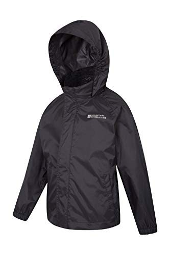 Mountain Warehouse Chaqueta Pakka para niños - Chubasquero y Cortavientos Transpirable, Repelente al Agua, con 2 Bolsillos y Plegable - Ideal para excursiones y Paseos Negro 5-6 Años Mountain Warehouse Chaqueta Pakka para niños - Chubasquero y Cortavientos Transpirable, Repelente al Agua, con 2 Bolsillos y Plegable - Ideal para excursiones y Paseos Negro 5-6 Años